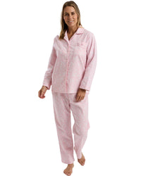 Marlon Womens Pretty Floral Wincey Button Pyjamas