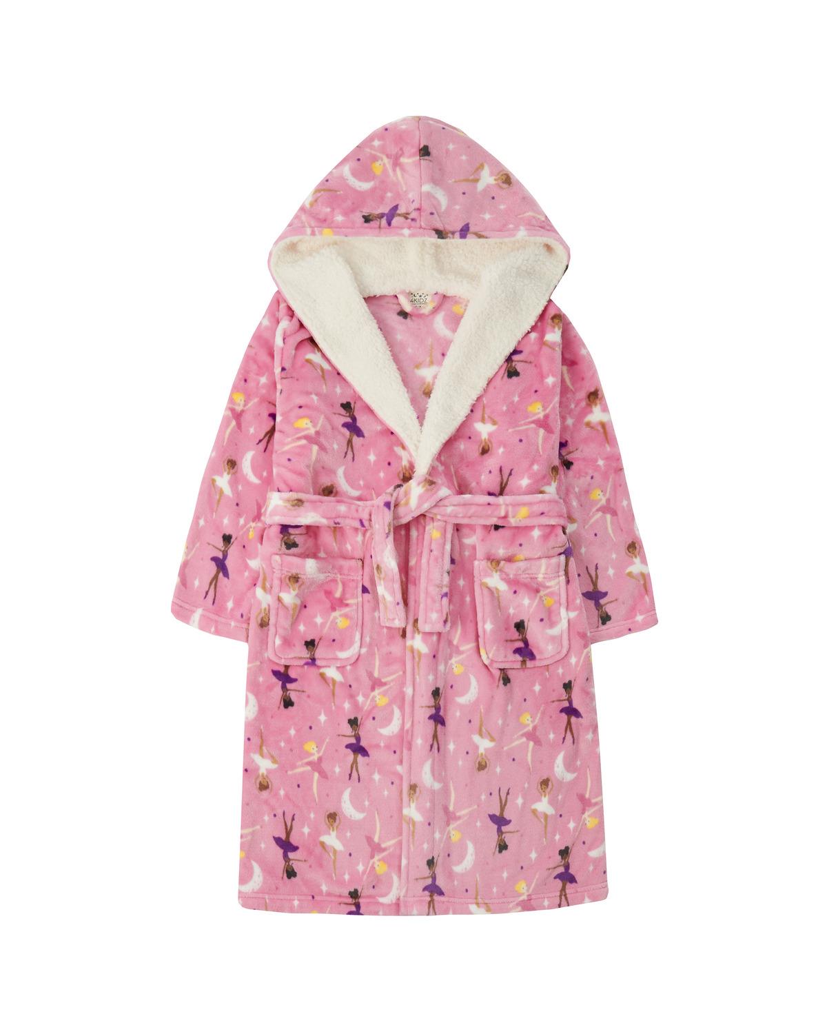 Girls Ballerina Hooded Dressing Gown