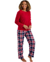 Indigo Sky Womens 100% Cotton Jersey Checked Pyjamas