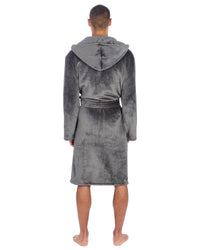 Slumber Hut Mens Polished Hooded Dressing Gown
