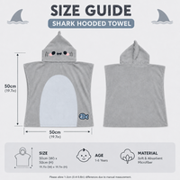 Adoramals Archie the Shark Kids Hooded Towel