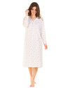 La Marquise Womens Pleated Susan Long Sleeve Nightie