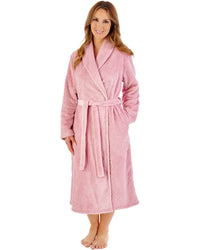 Slenderella Women Floral Embossed Fleece 46" Shawl Collar Wrap