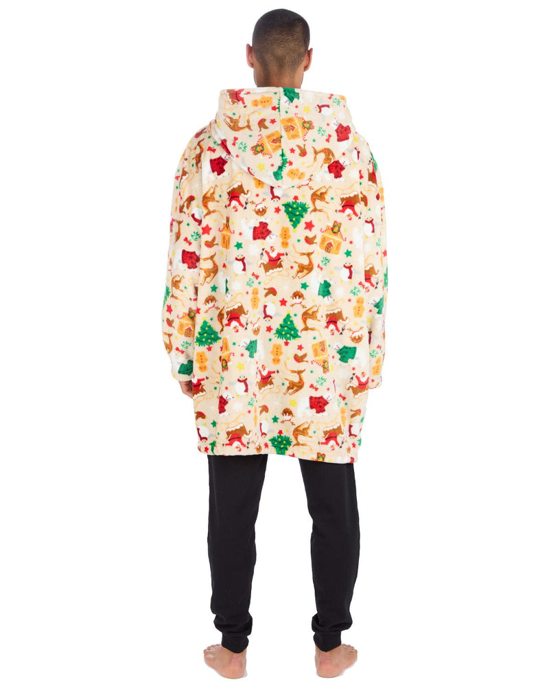 Huggable Unisex Christmas Print Oversized Hoodie