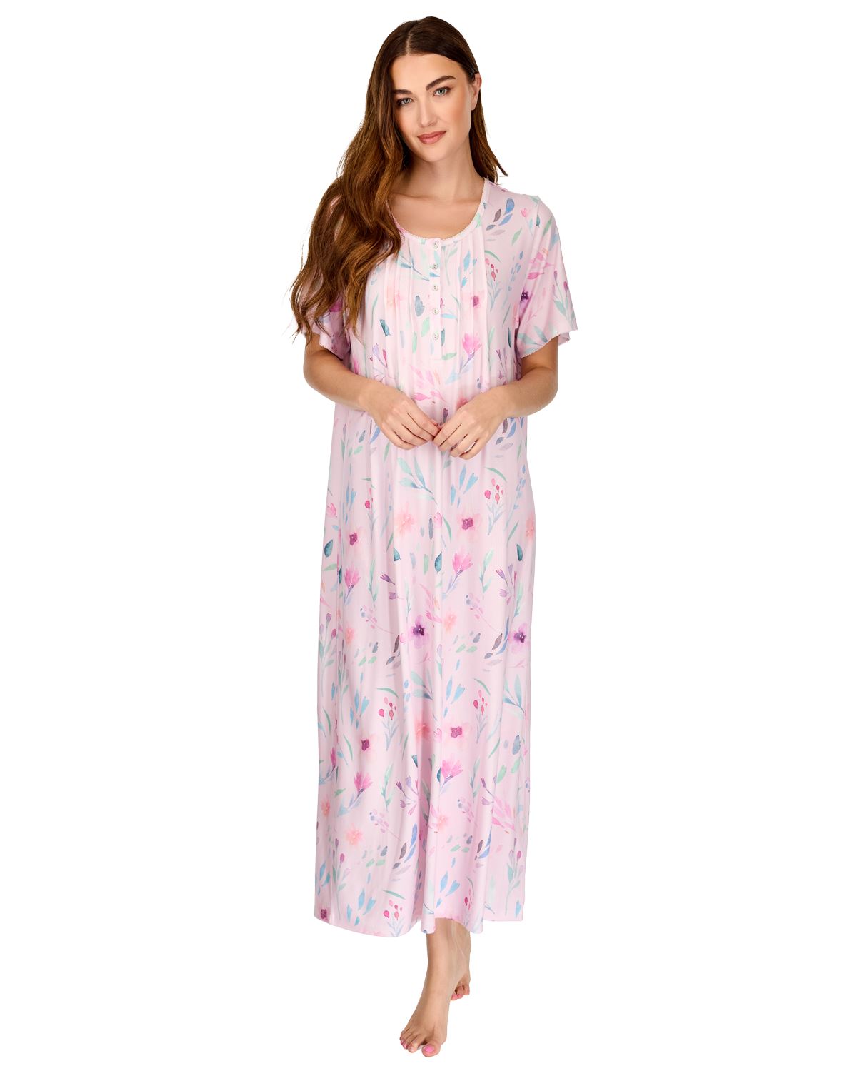 La Marquise Womens 'Watercolours' 43" & 50" Short Sleeve Nightie
