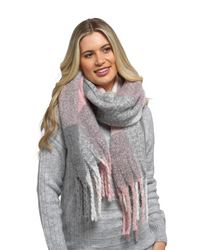 Foxbury Womens Checked Brushed Blanket Scarf