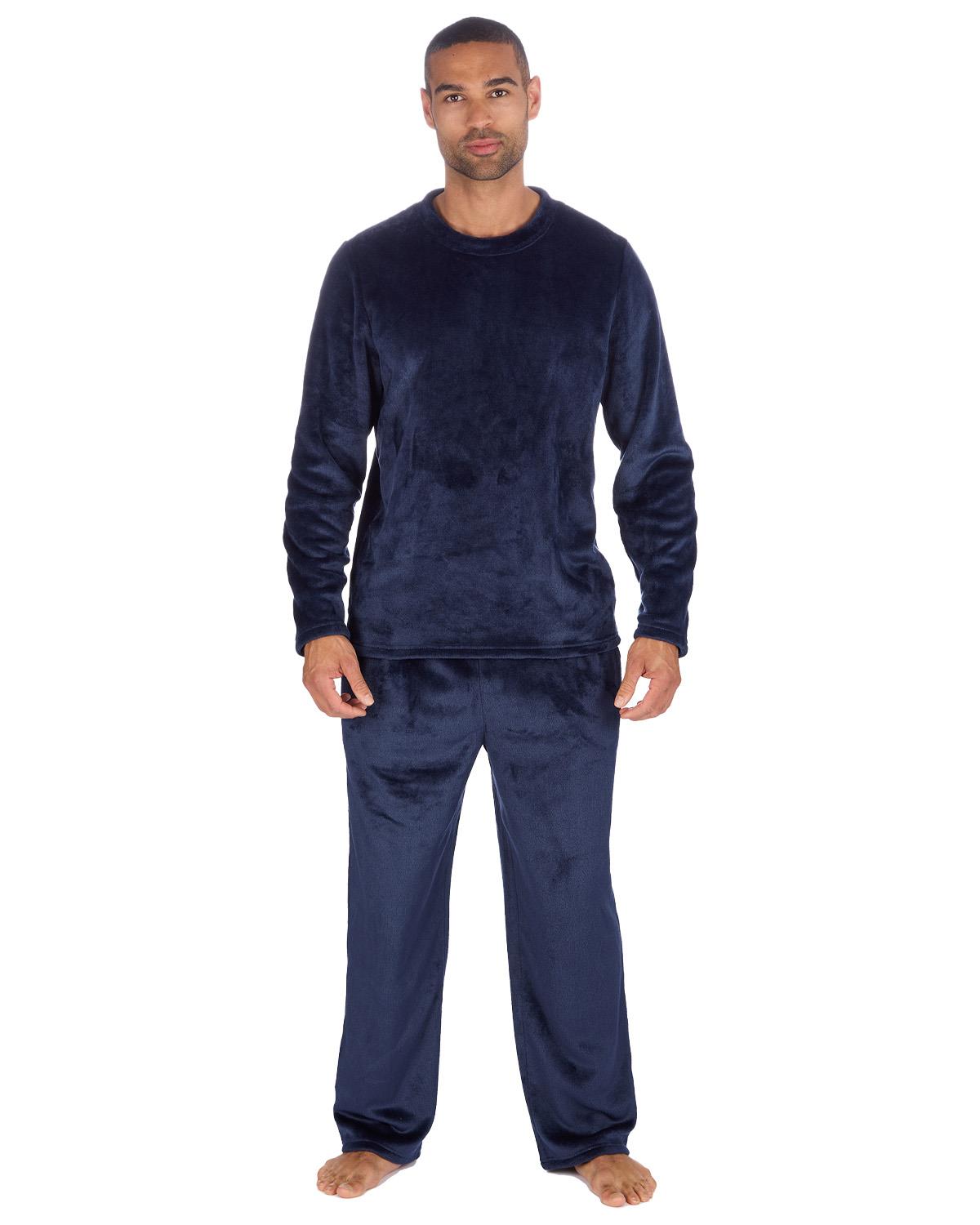Cargo Bay Mens Polished Fleece Plain Pyjama Set