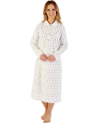 Slenderella Womens Floral Printed Flannel 45" Woven Nightdress