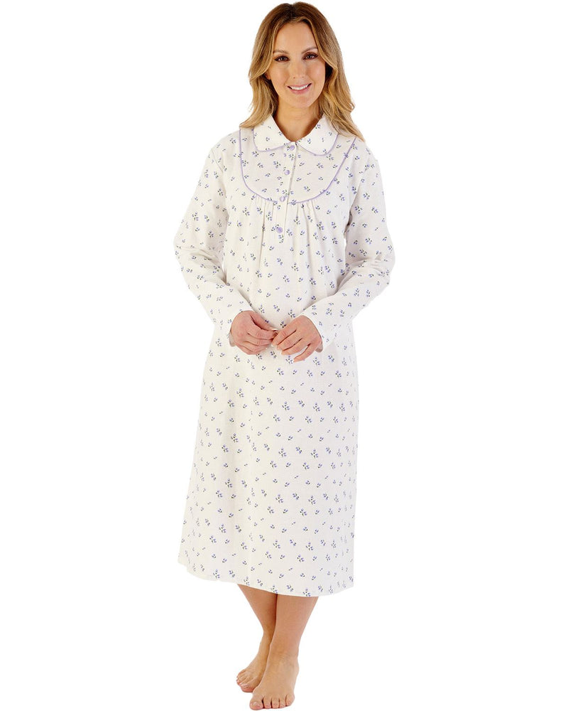 Slenderella Womens Floral Printed Flannel 45" Woven Nightdress