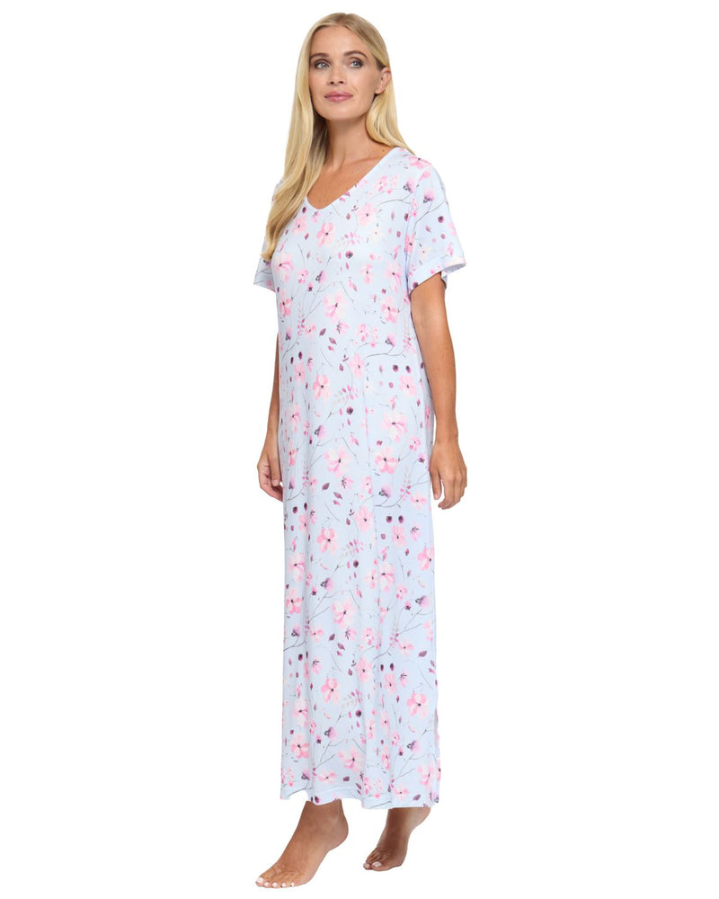 La Marquise Womens 'Floral Reflections' Short Sleeve Nightie