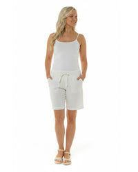 Indigo Roc Womens Linen Longer Length Shorts