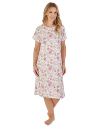 Slenderella Womens Sketch Floral Jersey Cotton Nightie
