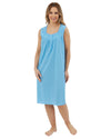 Marlon Womens Linear Floral 40" Sleeveless Button Nightie