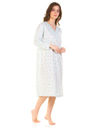 La Marquise Womens Pleated Susan Long Sleeve Nightie