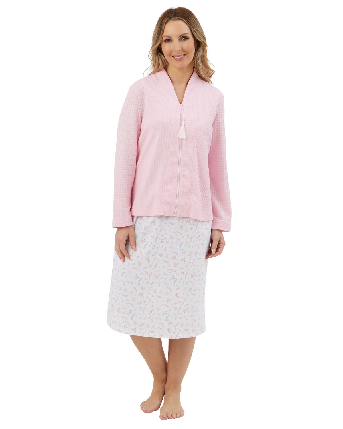 Marlon Women Waffle Zip Bed Jacket