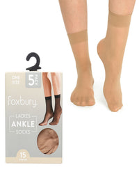 Foxbury Womens 10 Pack 15 Denier Ankle Socks
