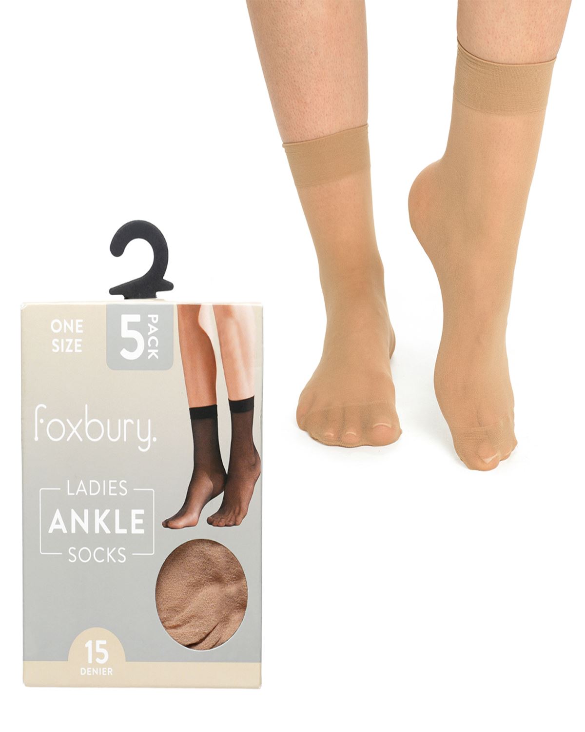 Foxbury Womens 10 Pack 15 Denier Ankle Socks