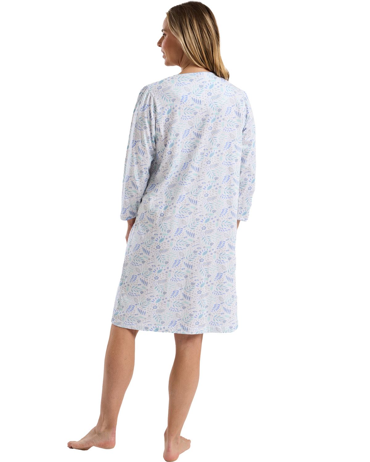 Marlon Womens Fun Floral  40" Long Sleeve Nightdress