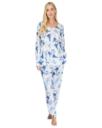 La Marquise Womens 'Berry & Blue' Long Sleeve Pyjamas