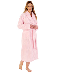 Slenderella Womens Chevron Fleece Dressing Gown