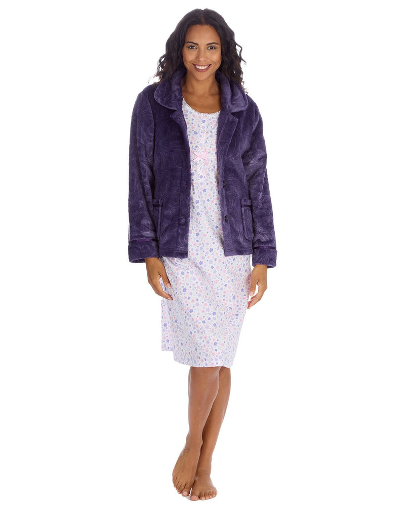 Ladies Embossed Button Bed Jacket
