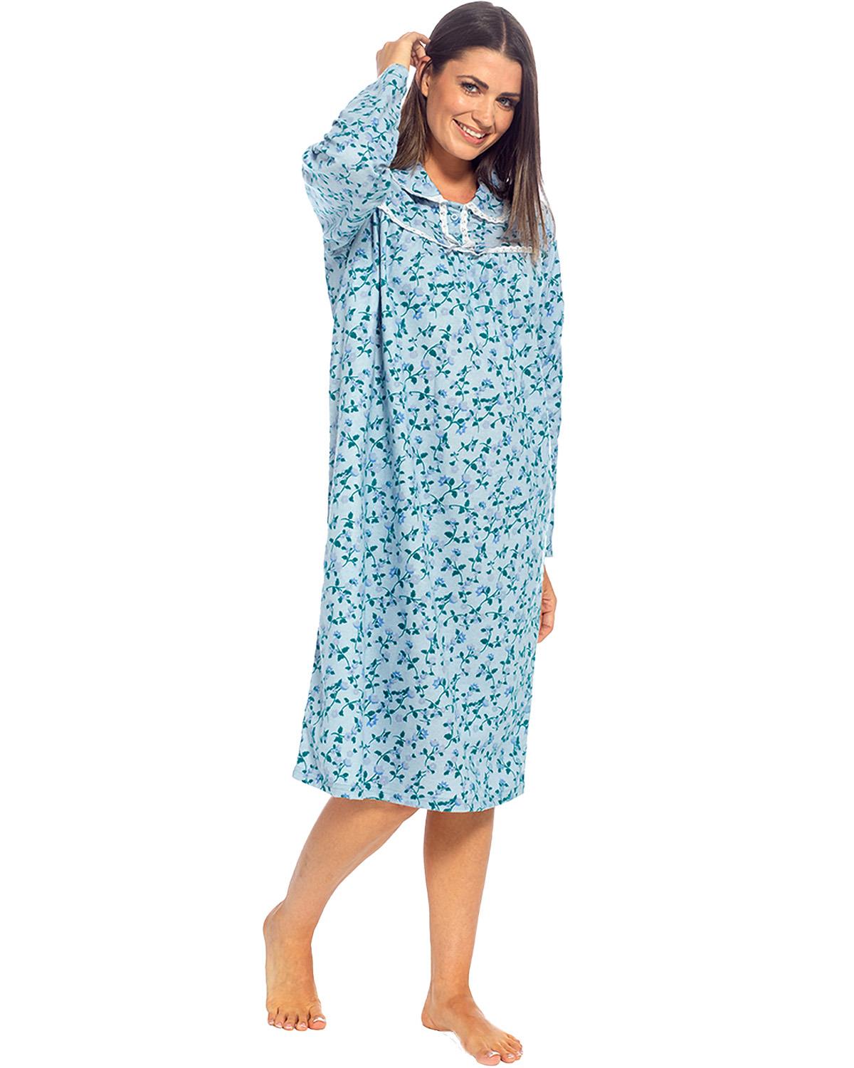 Wolf and Harte Womens Flannel Long Sleeve Nightie