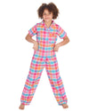 Forever Dreaming Girls Check Button Pyjamas