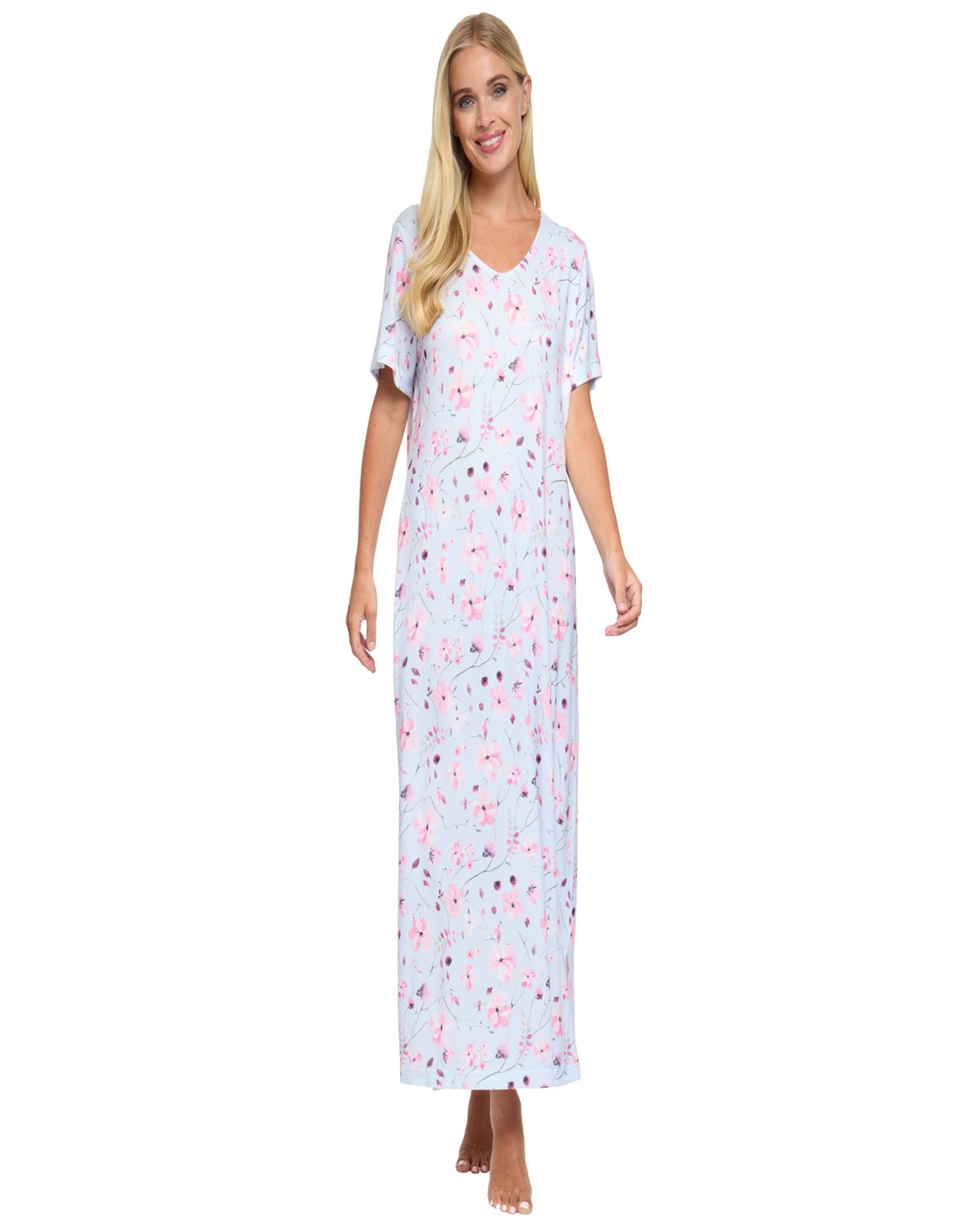 La Marquise Womens 'Floral Reflections' Short Sleeve Nightie