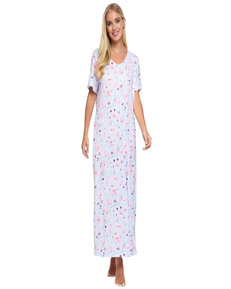 La Marquise Womens 'Floral Reflections' Short Sleeve Nightie
