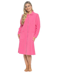 Slumber Hut Womens Zip Fleece Dressing Gown