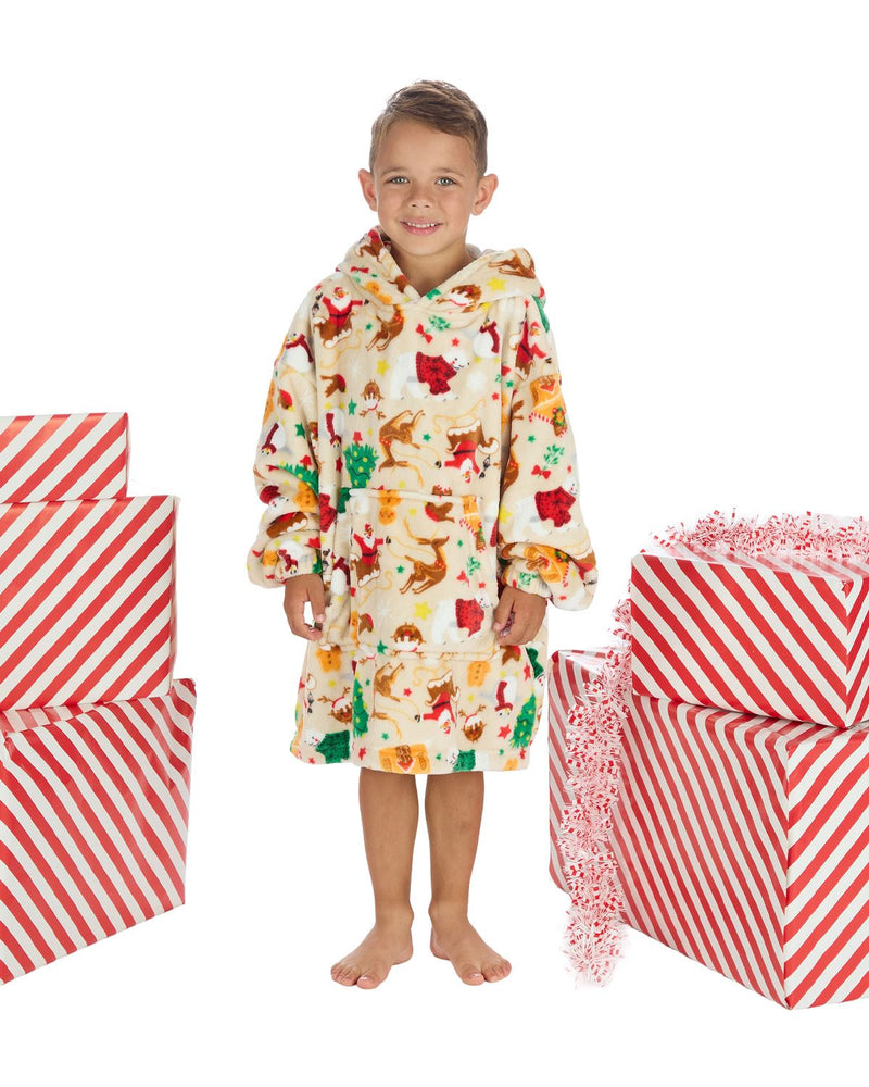 Huggable Unisex Christmas Print Oversized Hoodie