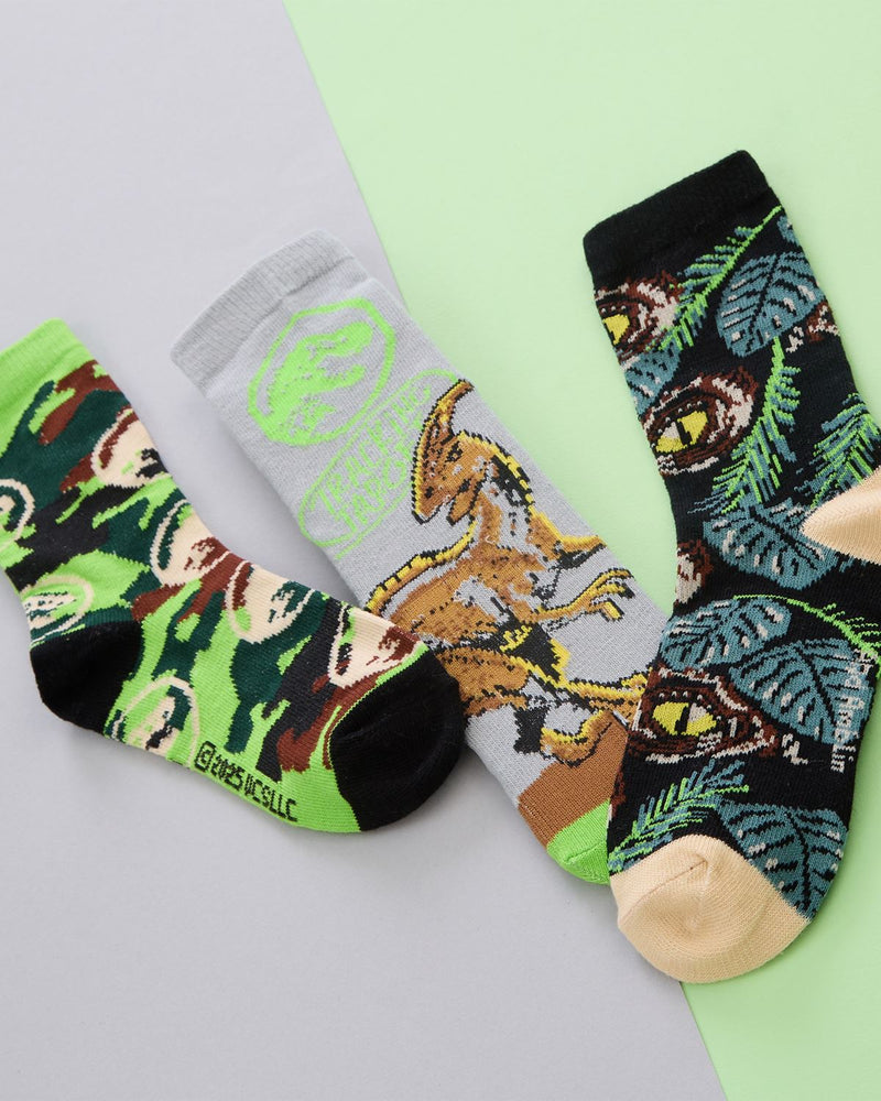 Boys Jurassic World 3 Pack Socks
