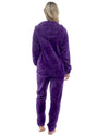 Womens Polished Fleece Slogan Hooded Pyjamas