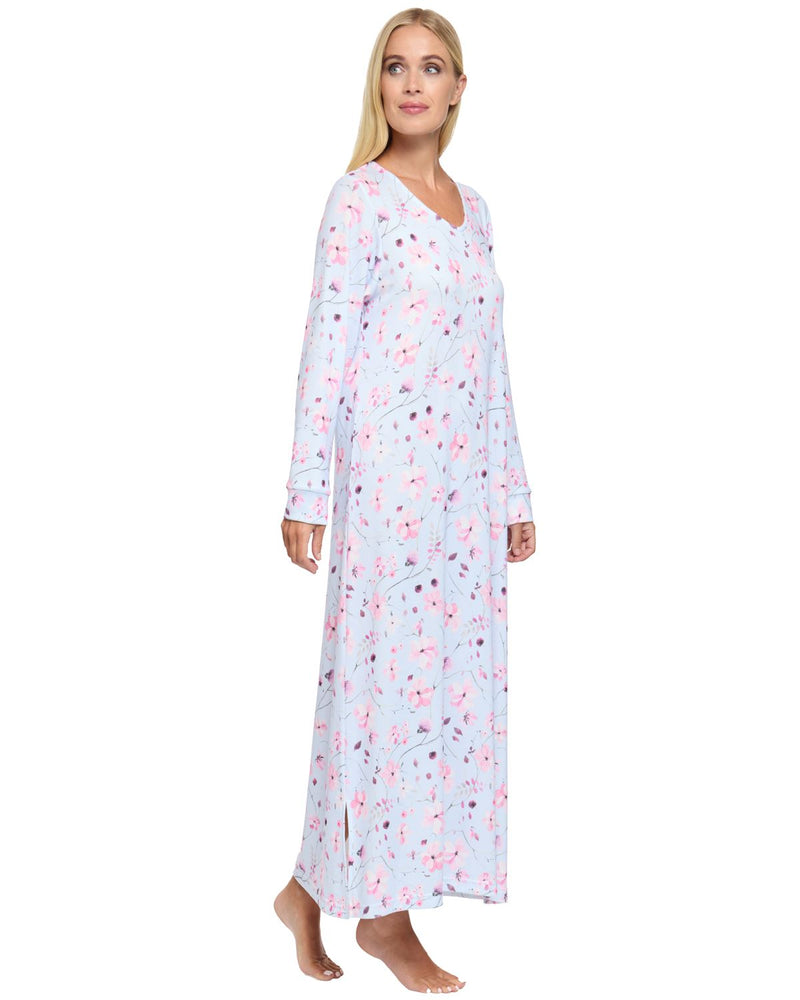 La Marquise Womens 'Floral Reflections' Long Sleeve Nightie