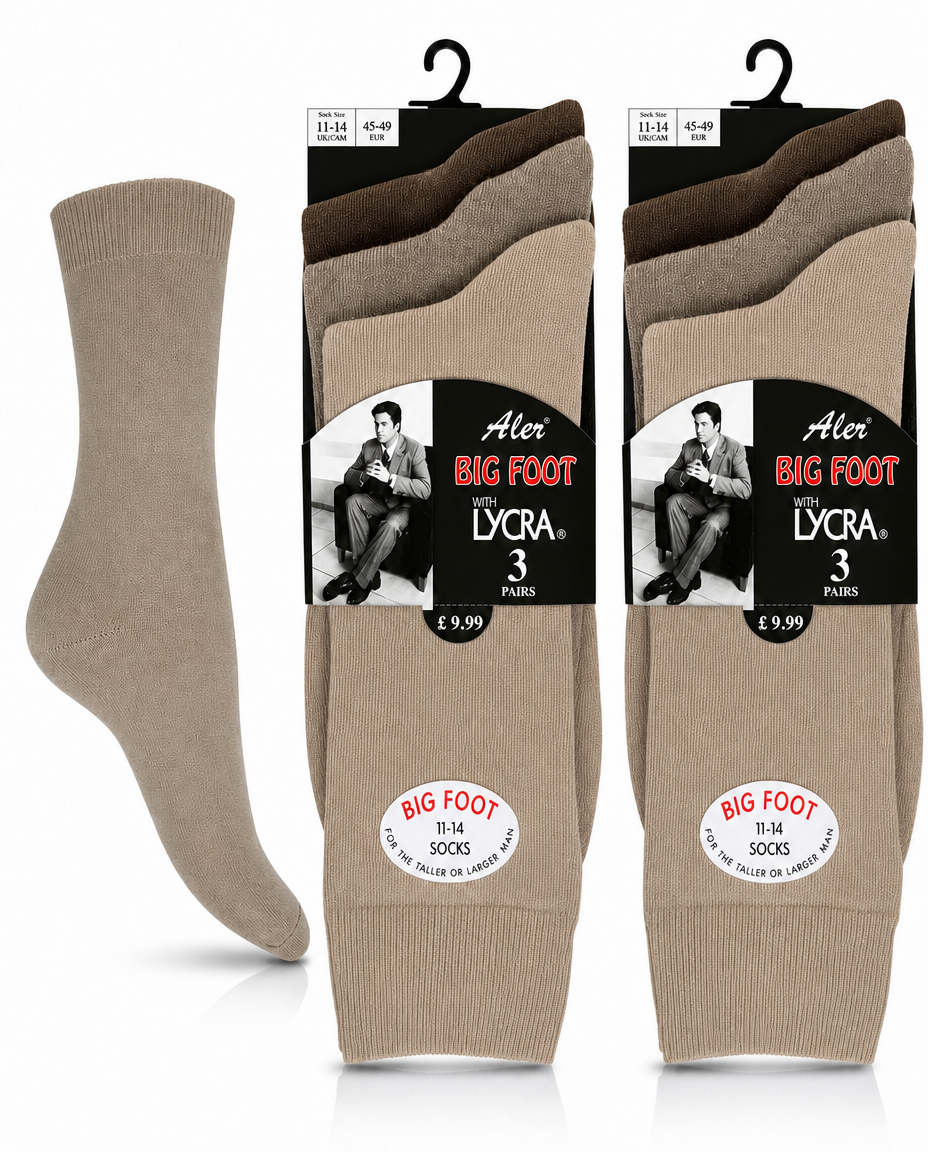 6 Pairs Mens Big Foot Dress Socks