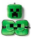 Relaxeazzz Minecraft Creeper Plush Travel Pillow & Eye Mask