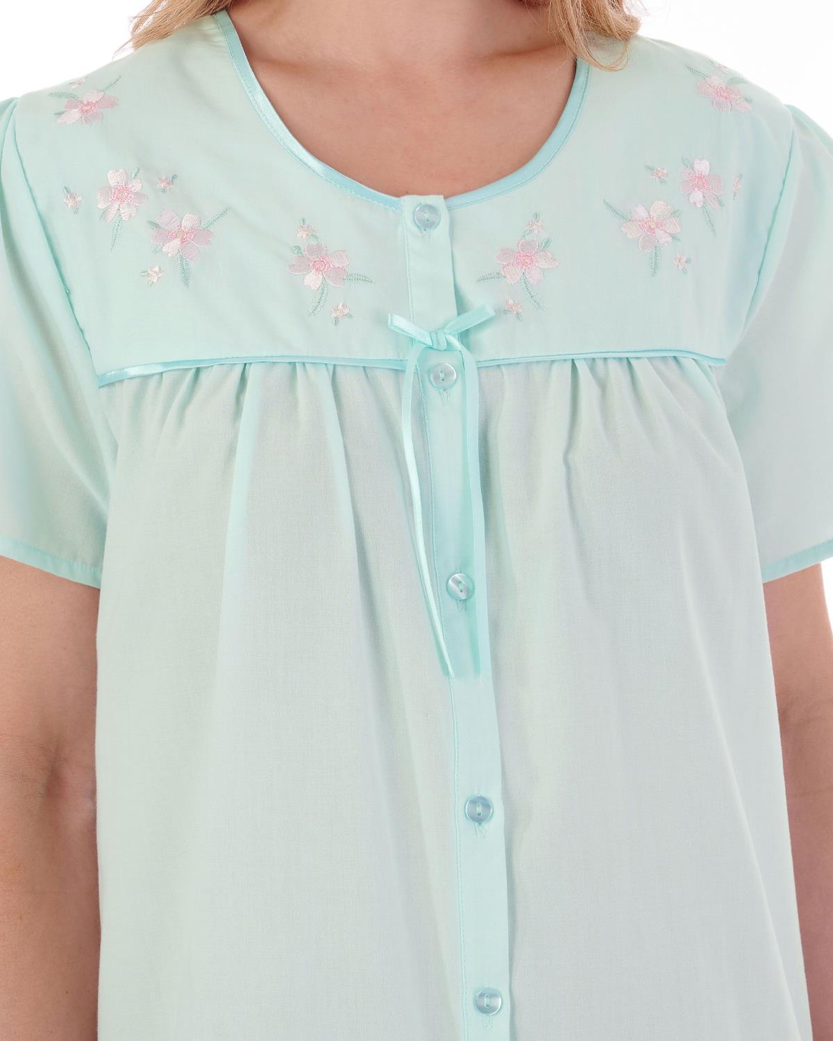 Slenderella Womens Polycotton Button Short Sleeve Nightie