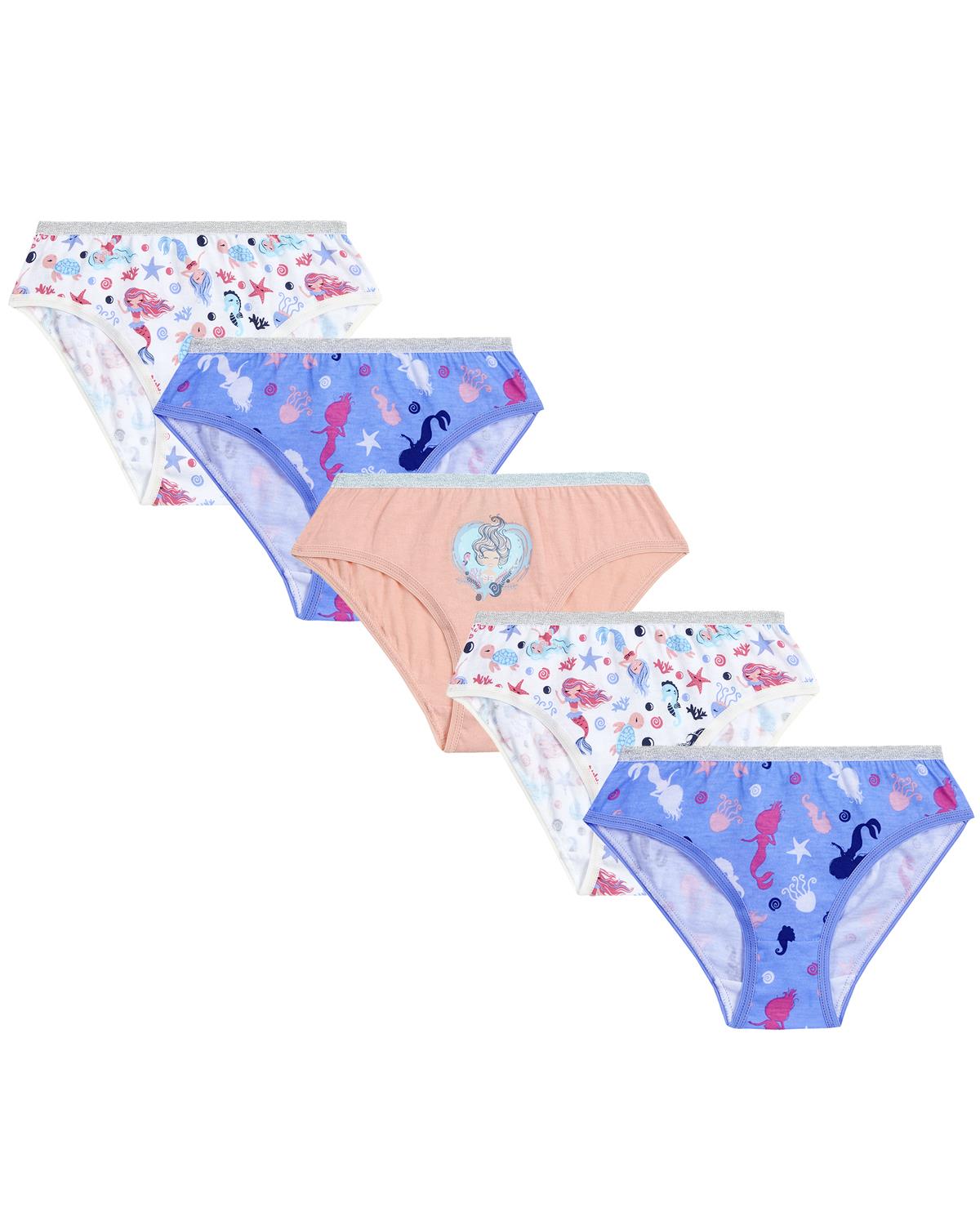 5 Pairs Girls Mermaid Cotton Knickers