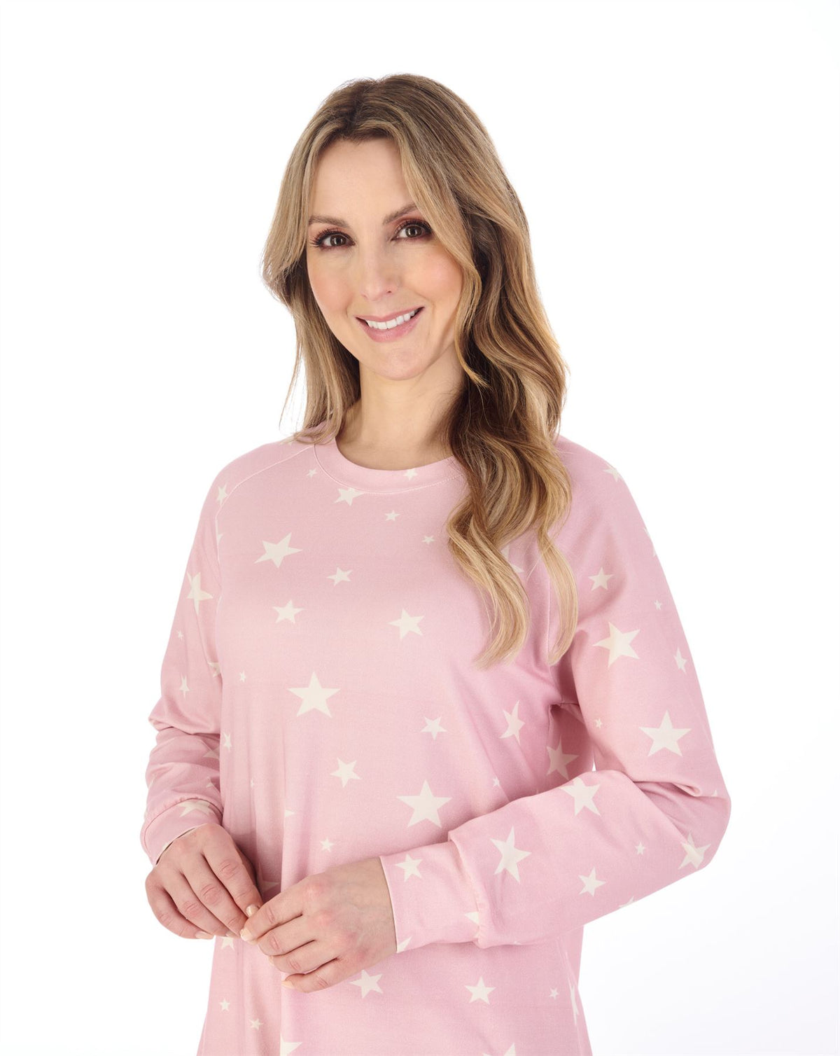 Slenderella Womens Star Print Long Sleeve Nightie