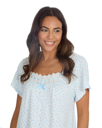 Cottonique Womens Jersey Cotton Short Sleeve Nightie