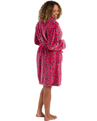 Indigo Sky Womens Bright Animal Fleece Robe