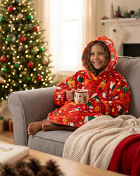 Huggable Kids Christmas Print Oversized Hoodie