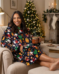 Huggable Unisex Christmas Print Oversized Hoodie