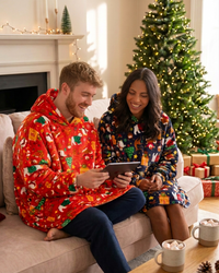 Huggable Unisex Christmas Print Oversized Hoodie