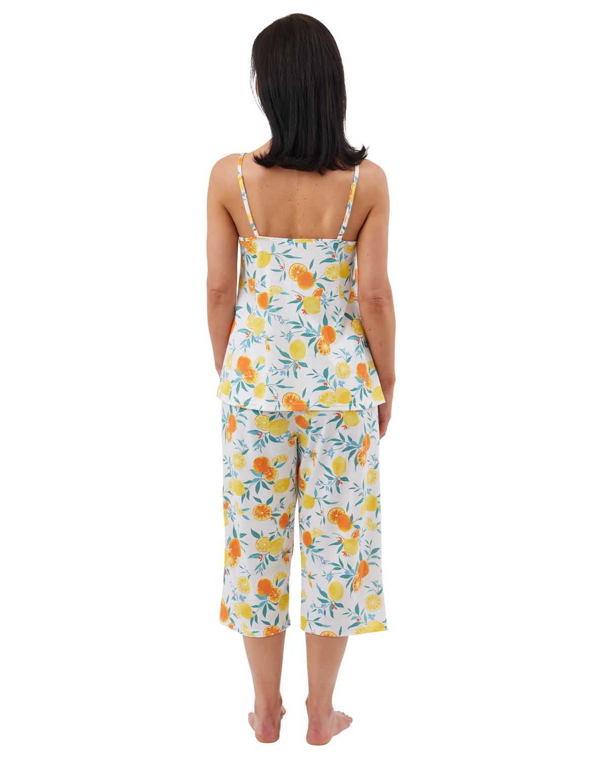 Indigo Sky Womens Lemon Fruit Cropped Pyjamas