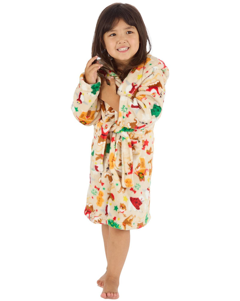 Huggable Kids Christmas Hooded Dressing Gown