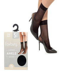 Foxbury Womens 10 Pack 15 Denier Ankle Socks