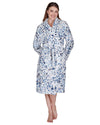 La Marquise Womens 'Blue Leopard' Supersoft Shawl Collar Robe