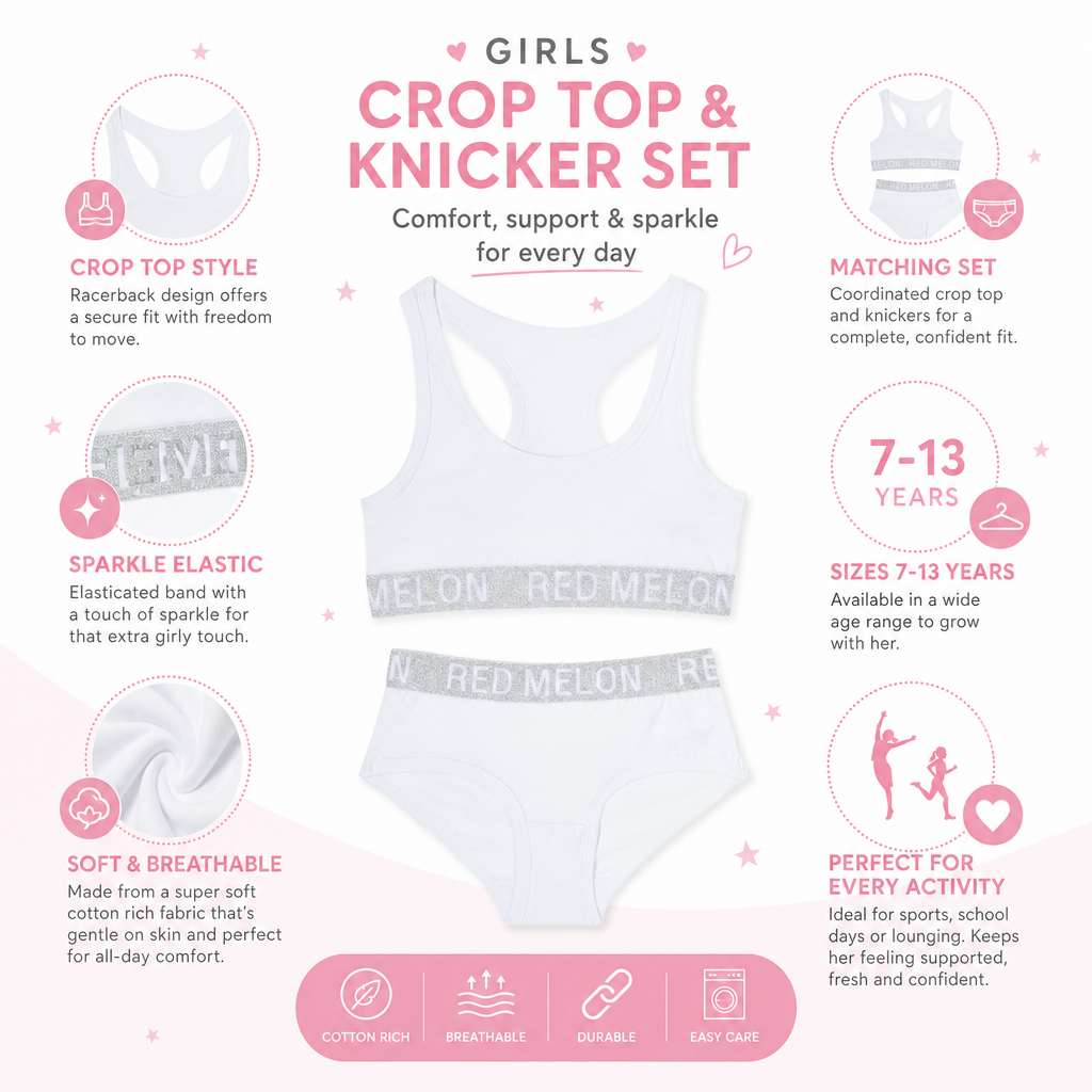 Girls Crop Top and Knicker Set