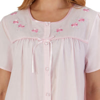 Slenderella Womens Polycotton Button Short Sleeve Nightie